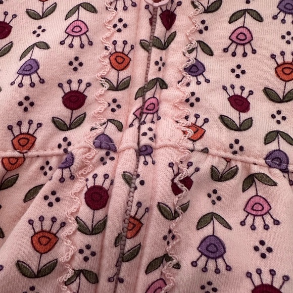 NWOT Sonoma Life + Style Floral Babydoll Full Zip Hoodie Top Pink Size 24 mos - Picture 7 of 16